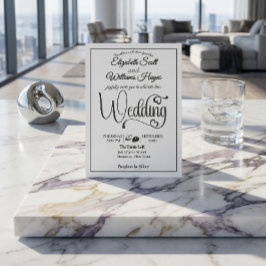 Convite Casamento Moderno e Elegante com Código QR e Foto