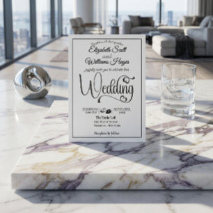 Convite Casamento Moderno e Elegante com Código QR e Foto