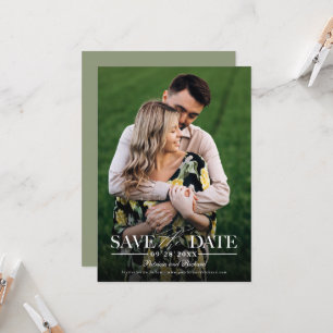 Convite Casamento Moderno e Elegante Foto de Salvar a Data
