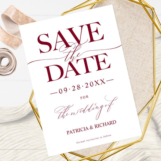 Convite Casamento Moderno e Elegante para Salvar a Data Nã (Criador carregado)