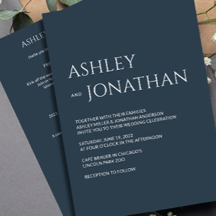 Convite Casamento Moderno e Minimalista All-in-One