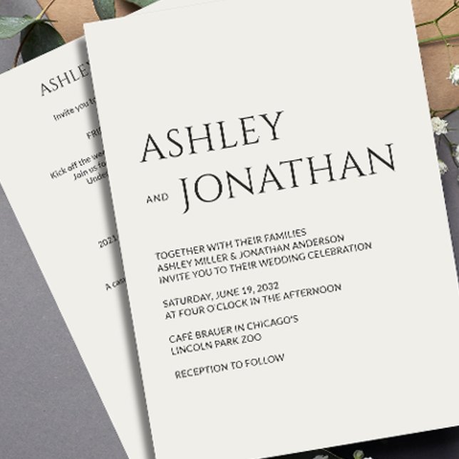 Convite Casamento Moderno e Minimalista All-in-One (Criador carregado)