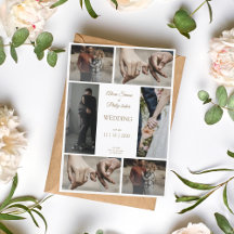 Casamento moderno e minimalista de colagem de foto