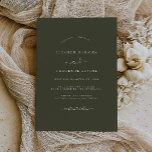 Convite Casamento Moderno e Minimalista de Olive Green<br><div class="desc">Mais Bonito Convites de Casamento na Loja Little Bayleigh!</div>