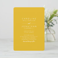Casamento Moderno Elegante Amarelo de Verão Minima