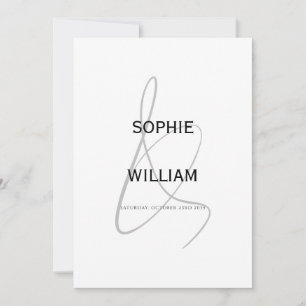 Convite Casamento Moderno Elegante Ampersand Minimalista