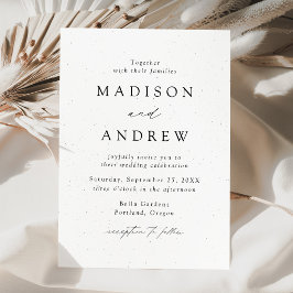 Convite Casamento Moderno Elegante com Pontos Pretos e Bra