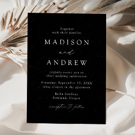 Convite Casamento Moderno Elegante com Pontos Pretos e Bra