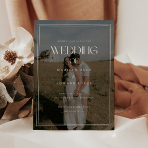 Convite Casamento Moderno Elegante com Tipografia Negrito