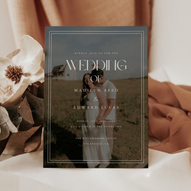 Convite Casamento Moderno Elegante com Tipografia Negrito  (Criador carregado)