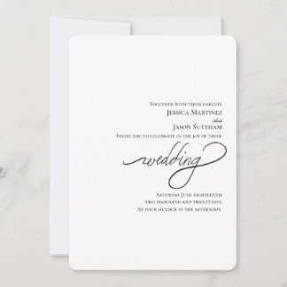 Convite Casamento Moderno Elegante De Script Manuscrito