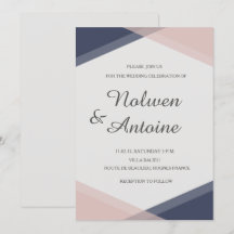 Casamento moderno elegante e geométrico azul-esbra