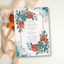 Casamento Moderno Elegante em Tons de Teal e Laran