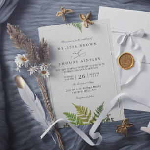 Convite Casamento Moderno Elegante Floresta de Samambaia R