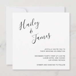 Convite Casamento Moderno Elegante Negro e Branco