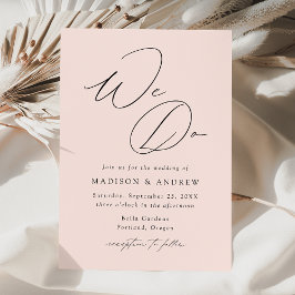 Convite Casamento Moderno Elegante Rosa Suave Nós Fazemos