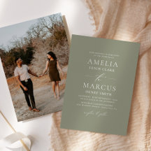 Casamento Moderno Elegante Script Oliva Claro