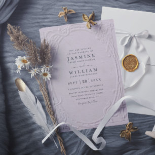 Convite Casamento Moderno Elegante Vintage Embutido Orname