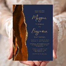 Casamento Moderno em Laranja Queimada e Azul Marin