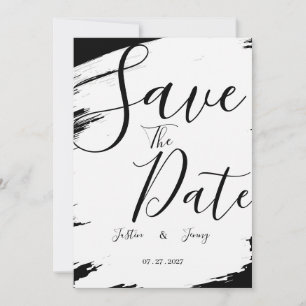 Convite Casamento moderno em preto e branco