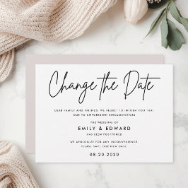 Convite Casamento Moderno em Preto e Branco - Mudar a Data