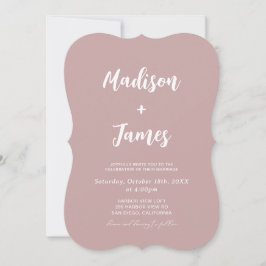 Convite Casamento Moderno em Rosa Poeirento