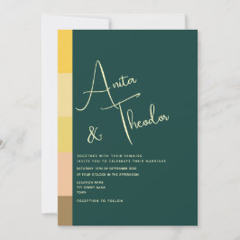 Convite Casamento Moderno Esmeralda Verde