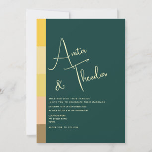 Convite Casamento Moderno Esmeralda Verde