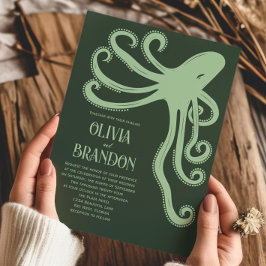 Convite Casamento Moderno Estilizado Octopus Sea