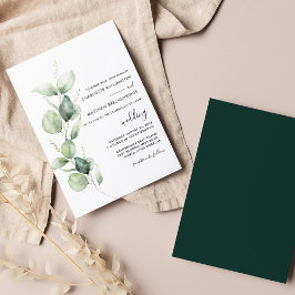 Convite Casamento Moderno Eucalyptus Greenery