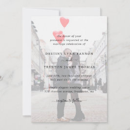 Convite Casamento Moderno Falso Vellum Foto Tudo Em Um