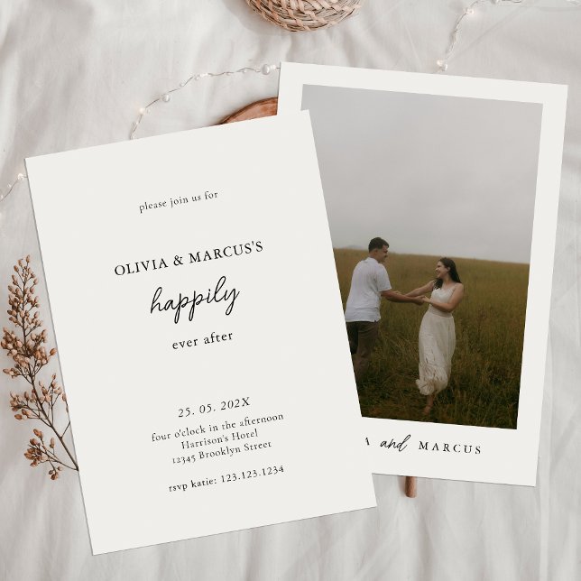 Convite Casamento Moderno Felizes para Sempre (Criador carregado)