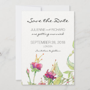 Convite Casamento Moderno Floral Boêmio Salve a Data