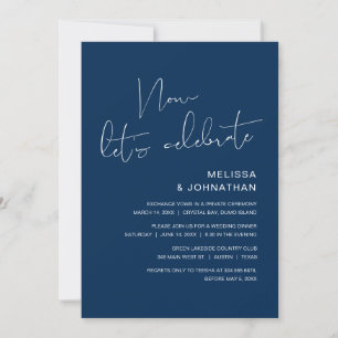 Convite Casamento Moderno Fuga, Agora Vamos Celebrar Invi