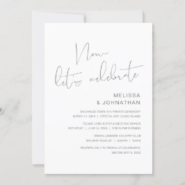 Convite Casamento moderno fuga, agora vamos celebrar Invi