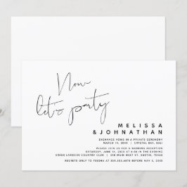 Convite Casamento Moderno Fugitivo, Agora vamos Festar