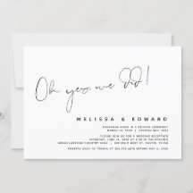 Casamento Moderno Fugitivo, Oh sim, nós fizemos