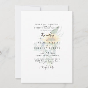 Convite Casamento Moderno Girassol Abafado Light Sage