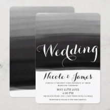 Casamento Moderno Glamour com Aquarela Preto Cinza