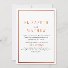 Convite Casamento Moderno Laranja-Laranja-Cor-de-Cobre Bra