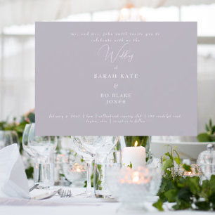 Convite Casamento Moderno Lavanda Noiva Pais