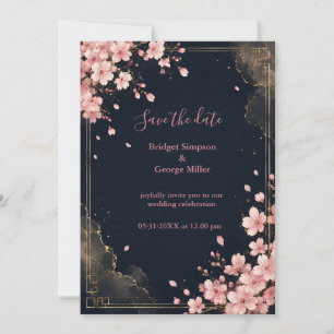 Convite Casamento Moderno Luxuoso Flor de Cerejeira