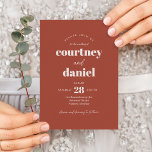 Convite Casamento Moderno Marrom Trendy Mix Match<br><div class="desc">O convite para casamento moderno da Trendy Mix Match Brown apresenta pares modernos em cores ousadas e modernas.</div>
