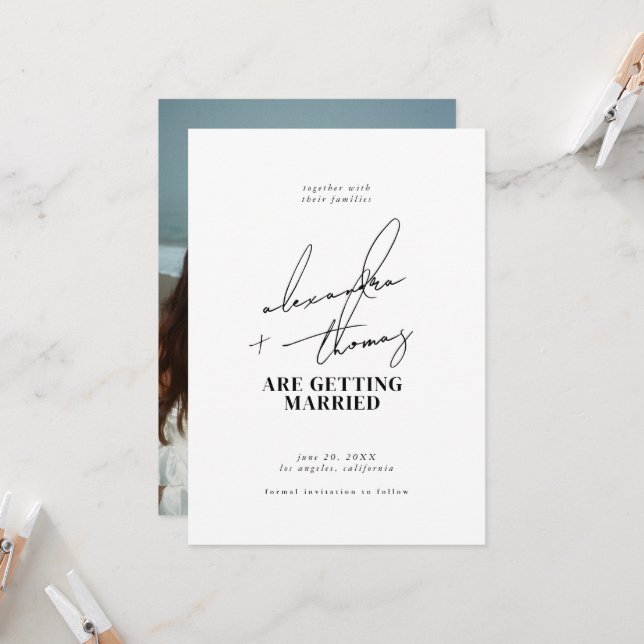 Convite Casamento Moderno Minimalista (Frente/Verso In Situ)