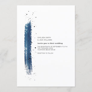 Convite Casamento Moderno Minimalista Azul