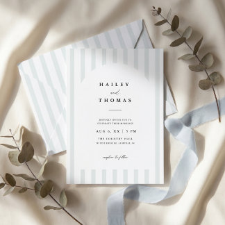 Convite Casamento Moderno Minimalista com Arco Listrado