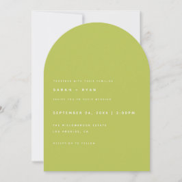 Convite Casamento Moderno Minimalista com Arco Verde Lima