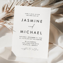 Convite Casamento Moderno Minimalista com Letra Preta