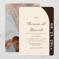 Casamento Moderno Minimalista Creme e Marrom Choco