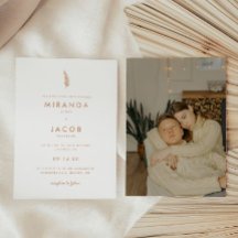 Casamento Moderno Minimalista de Beige Palm Leaf